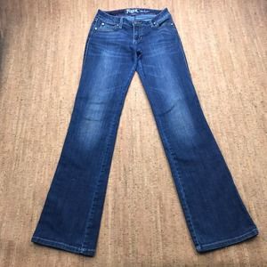 Rock 47 by Wrangler Women's Jeans Size 27x34 Embellished Bling Pockets Low Rise